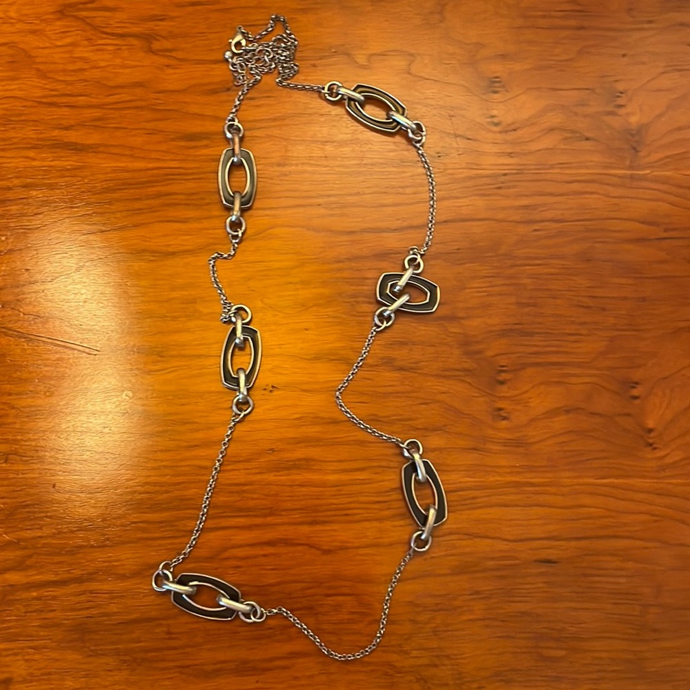 SALE ITEM! Black and Silver Long Necklace